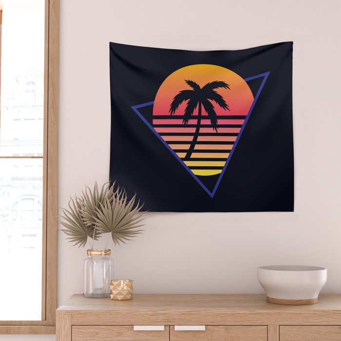 Retrowave sunset 3 / 80s - 90s Retro Wall Tapestry Gallery Image 2