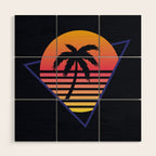 Retrowave sunset 3 / 80s - 90s Retro Wood Wall Art Gallery Image 1