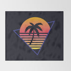 Retrowave sunset 3 / 80s - 90s Retro Throw Blanket Gallery Image 2