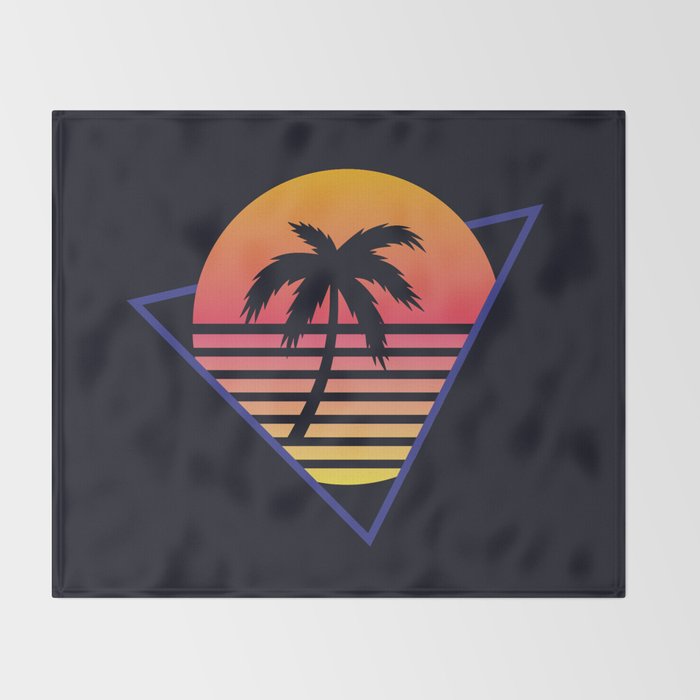 Retrowave sunset 3 / 80s - 90s Retro Throw Blanket Gallery Image 2