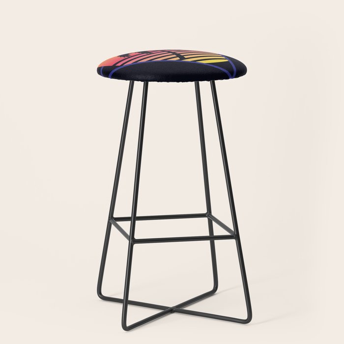 Retrowave sunset 3 / 80s - 90s Retro Stool Gallery Image 1