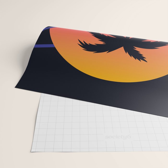 Retrowave sunset 3 / 80s - 90s Retro Wrapping Paper Gallery Image 2