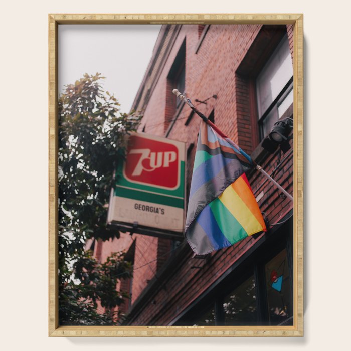 Pride Flag City Photo Serving Tray Gallery Image 1
