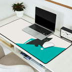Cat drinking coffee Desk Mat Gallery Image 2