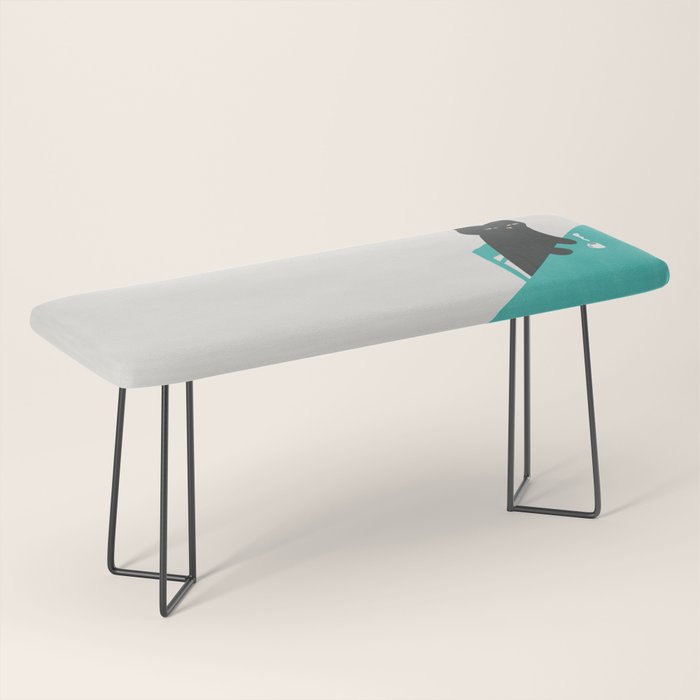 Cat drinking coffee Bench Gallery Image 1