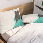 Cat drinking coffee Pillow Sham Gallery Image 2