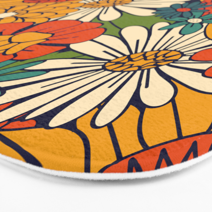 70s Retro Floral - Bold Bath Mat Gallery Image 3