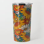 70s Retro Floral - Bold Travel Mug Gallery Image 1