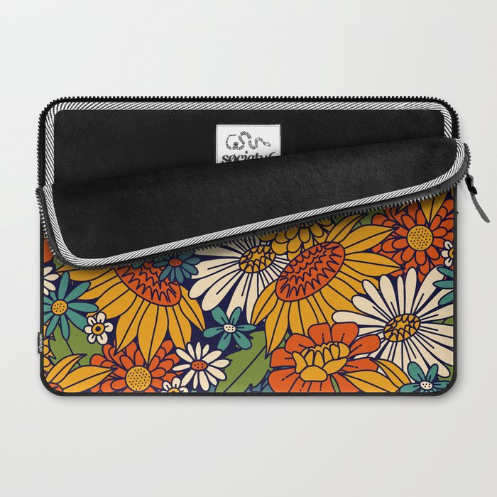 70s Retro Floral - Bold Laptop Sleeve Gallery Image 2