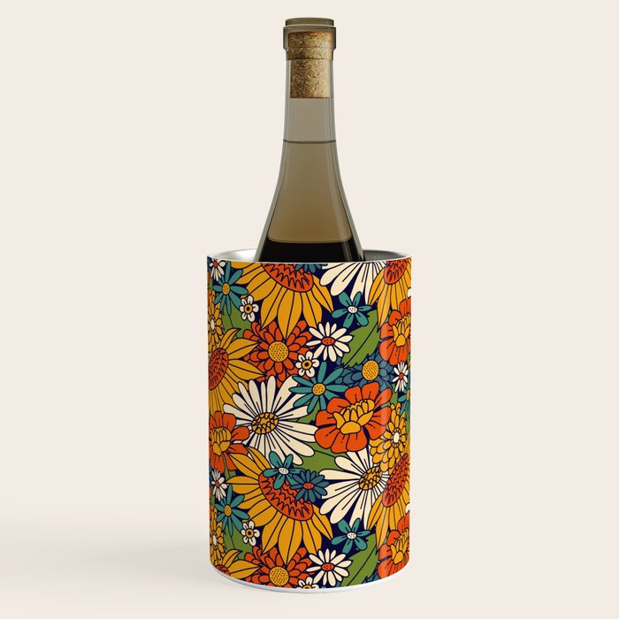 70s Retro Floral - Bold Wine Chiller Gallery Image 1