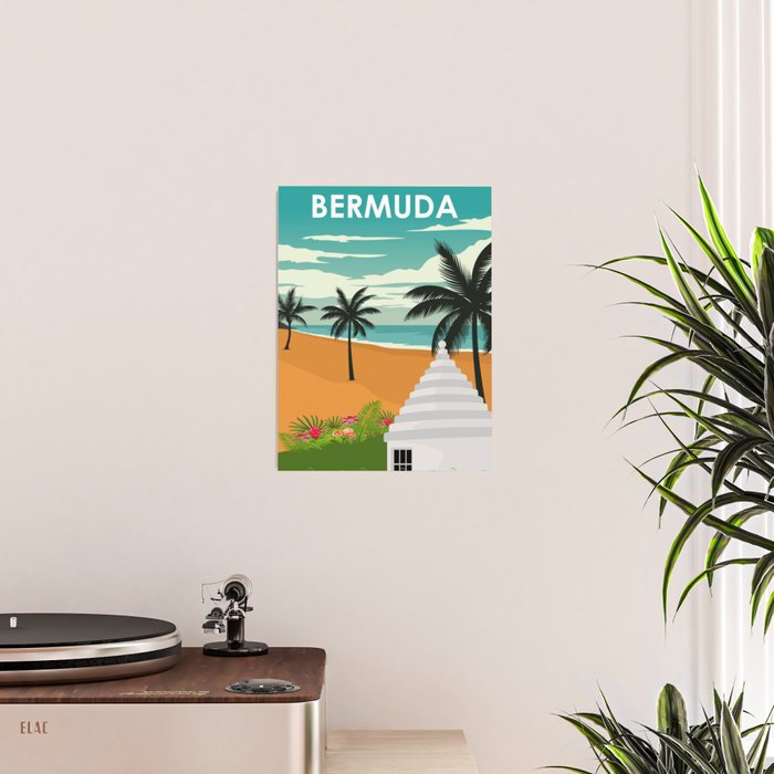 Bermuda Vintage Minimal Retro Travel Poster Poster Gallery Image 2