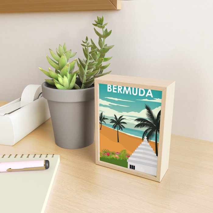 Bermuda Vintage Minimal Retro Travel Poster Mini Art Print Gallery Image 2