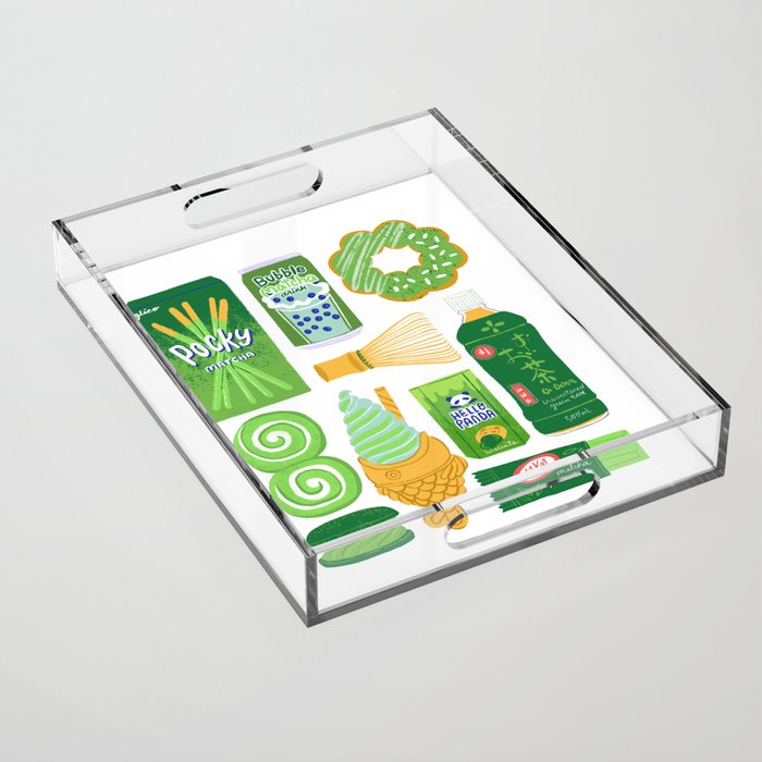 Matcha Green Tea Snacks Acrylic Tray Gallery Image 1