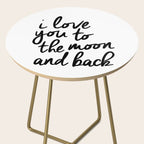 I Love You to the Moon and Back black-white kids room typography poster home wall decor canvas Side Table Gallery Image 2