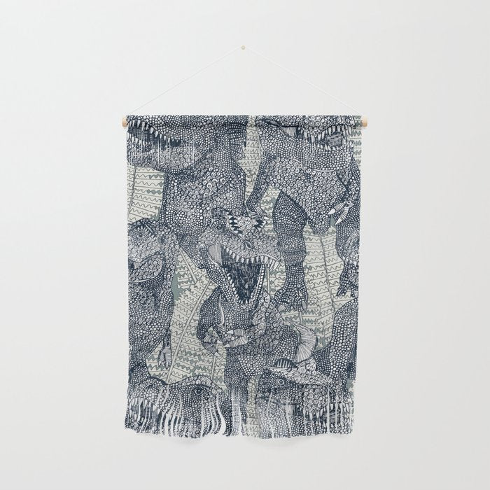 Tyrannosaurus rex indigo Wall Hanging Gallery Image 1