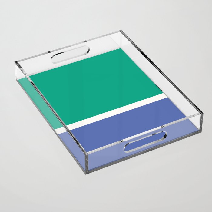 Color Block VI Green Blue Acrylic Tray Gallery Image 1