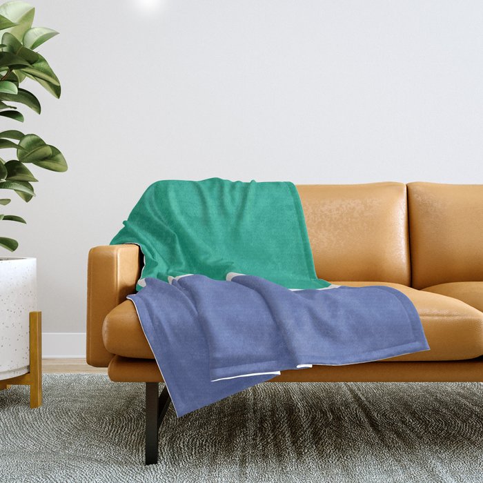 Color Block VI Green Blue Throw Blanket Gallery Image 1