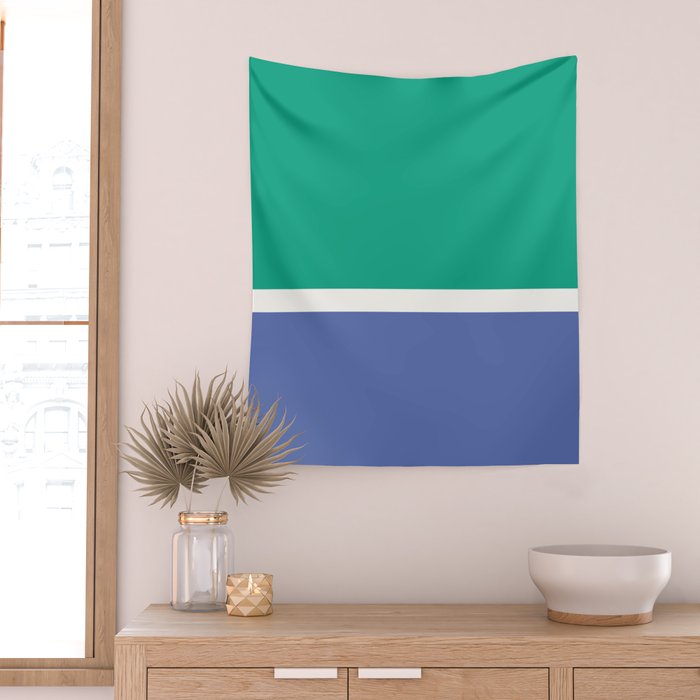 Color Block VI Green Blue Wall Tapestry Gallery Image 2