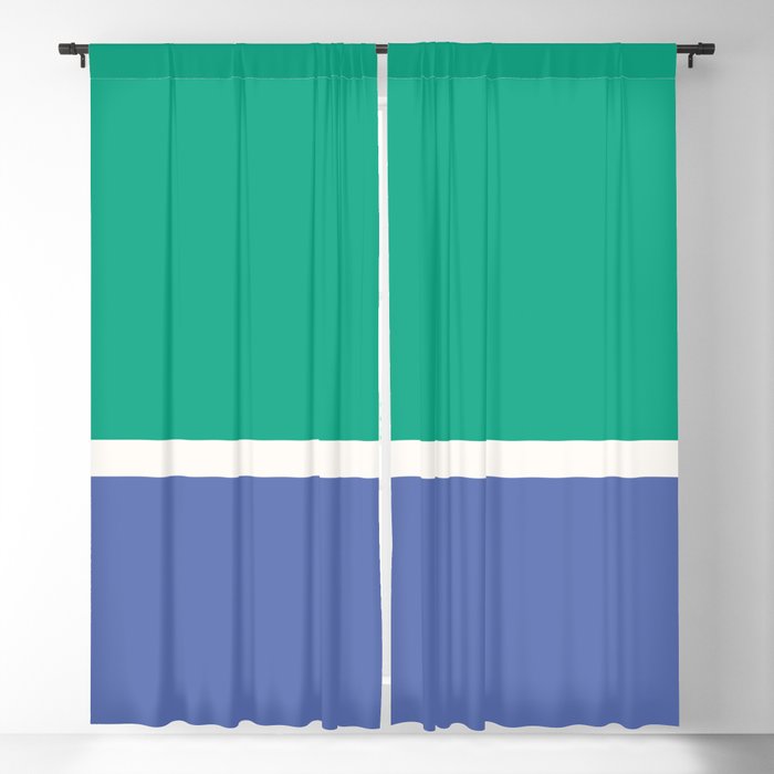 Color Block VI Green Blue Window Curtain Gallery Image 5