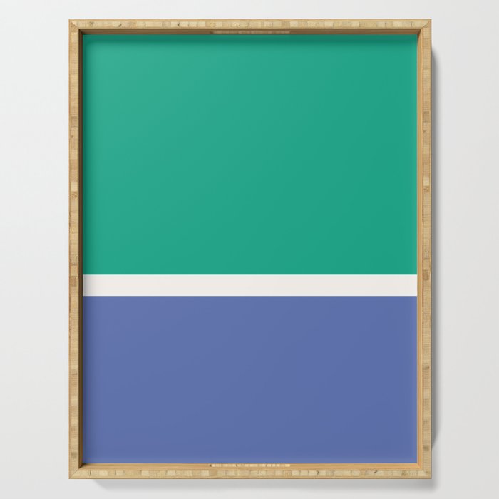 Color Block VI Green Blue Serving Tray Gallery Image 1