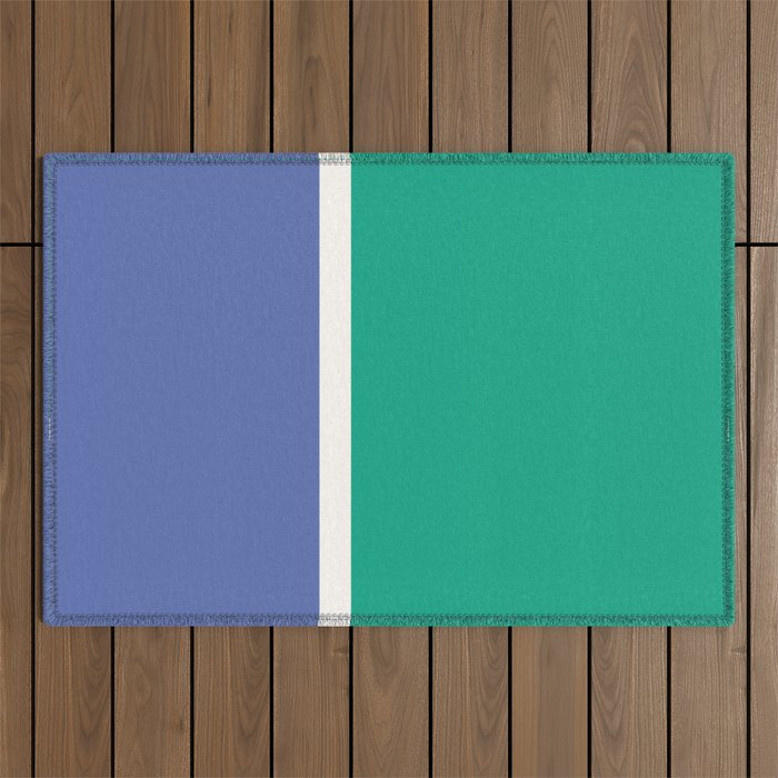 Color Block VI Green Blue Outdoor Rug Gallery Image 1