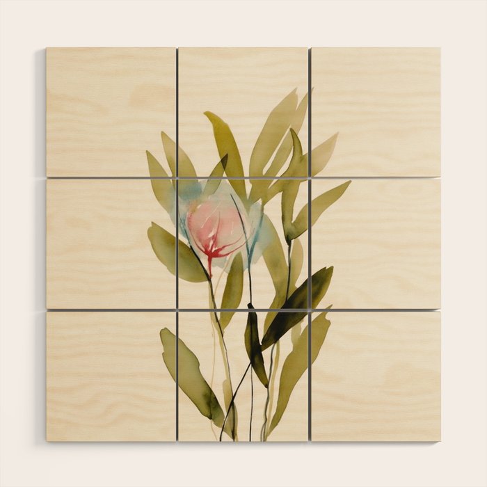 Abstract Flower Bouquet  Wood Wall Art Gallery Image 1