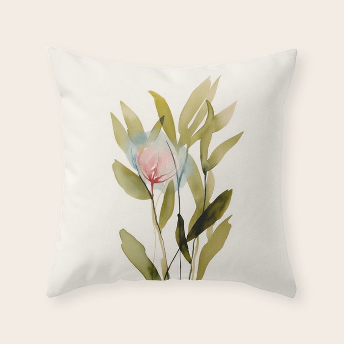 Abstract Flower Bouquet  Throw Pillow Gallery Image 1