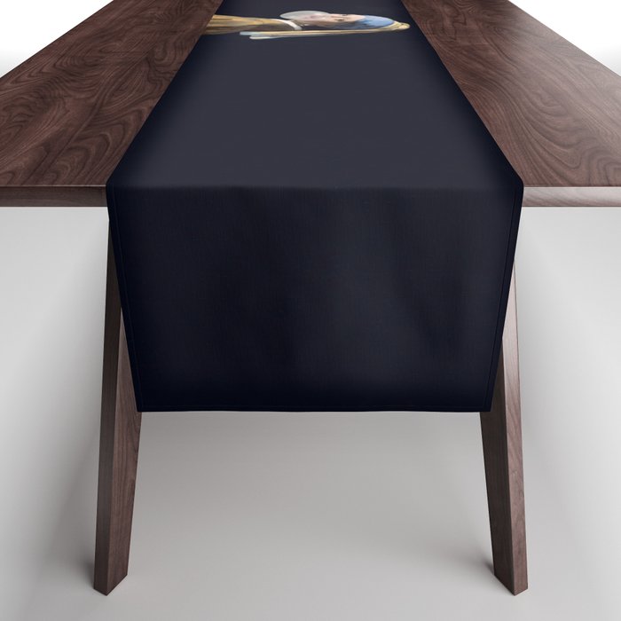 Girl with pearl earring blowing bubble gum Table Runner Gallery Image 1