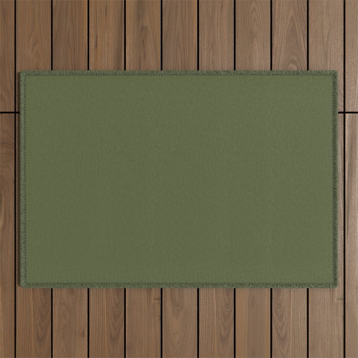 Solid Moss Green Outdoor Rug Gallery Image 1