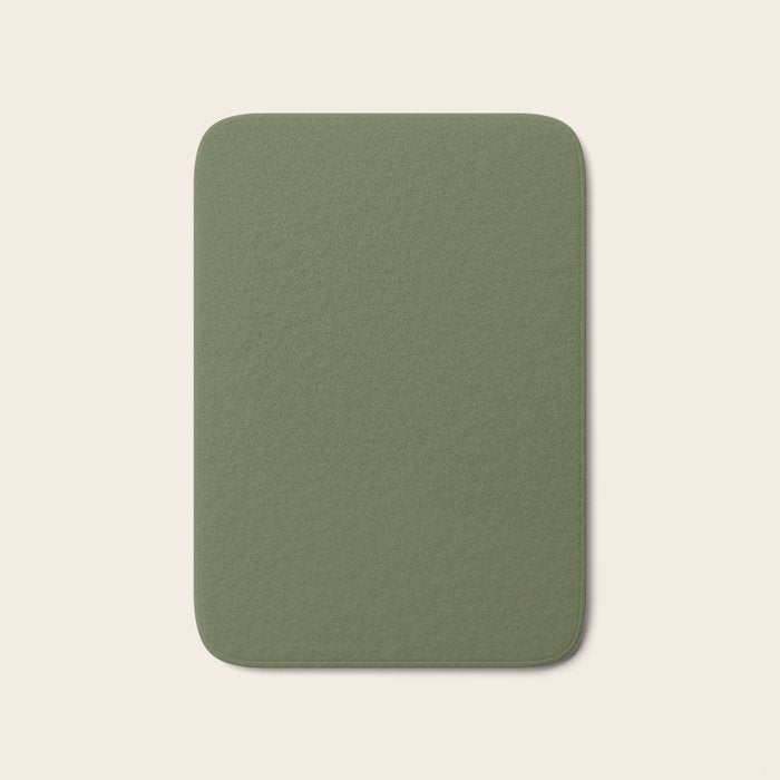 Solid Moss Green Bath Mat Gallery Image 1