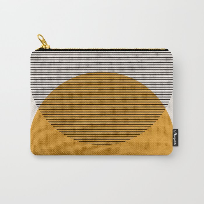 Mid Century Modern Shapes and Lines in Yellow Carry All Pouch Gallery Image 1