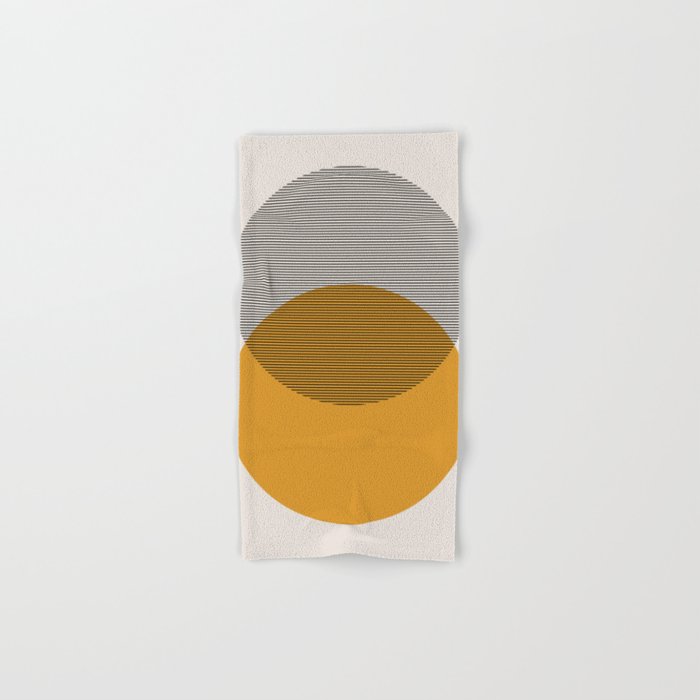 Mid Century Modern Shapes and Lines in Yellow Bath Towel Gallery Image 1