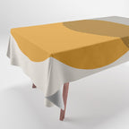 Mid Century Modern Shapes and Lines in Yellow Tablecloth Gallery Image 1