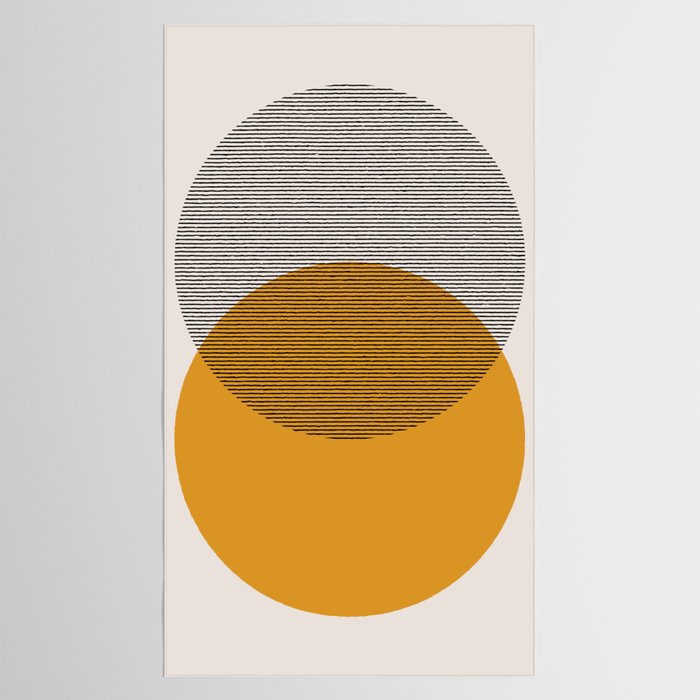 Mid Century Modern Shapes and Lines in Yellow Tablecloth Gallery Image 2