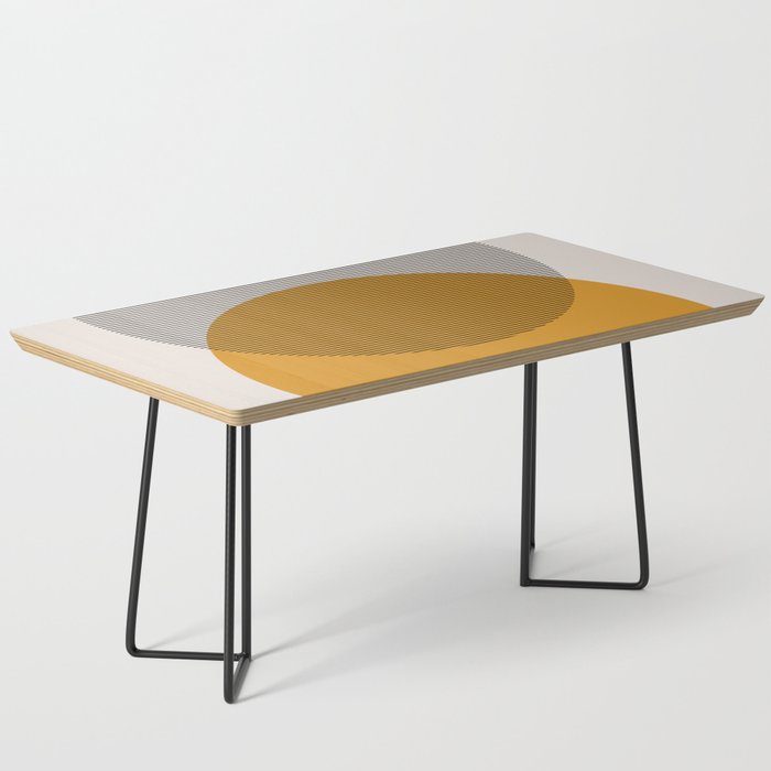 Mid Century Modern Shapes and Lines in Yellow Coffee Table Gallery Image 1