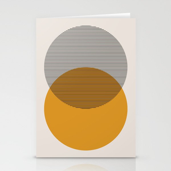 Mid Century Modern Shapes and Lines in Yellow Stationery Card Gallery Image 2
