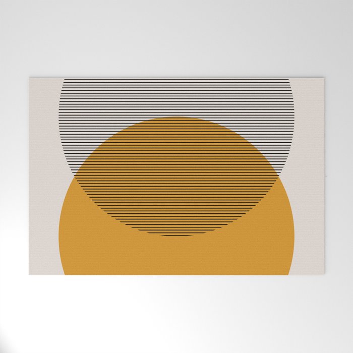 Mid Century Modern Shapes and Lines in Yellow Welcome Mat Gallery Image 1