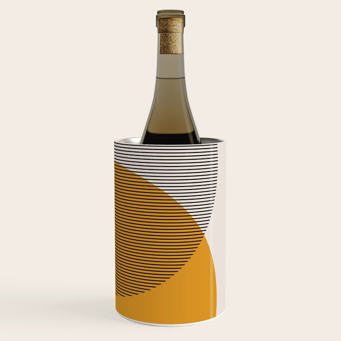 Mid Century Modern Shapes and Lines in Yellow Wine Chiller Gallery Image 3