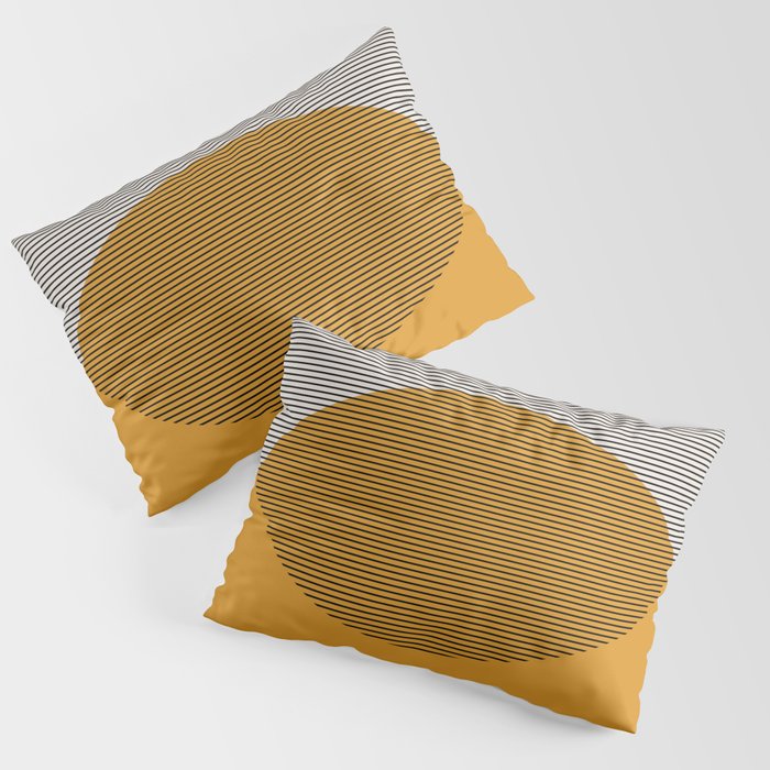 Mid Century Modern Shapes and Lines in Yellow Pillow Sham Gallery Image 3