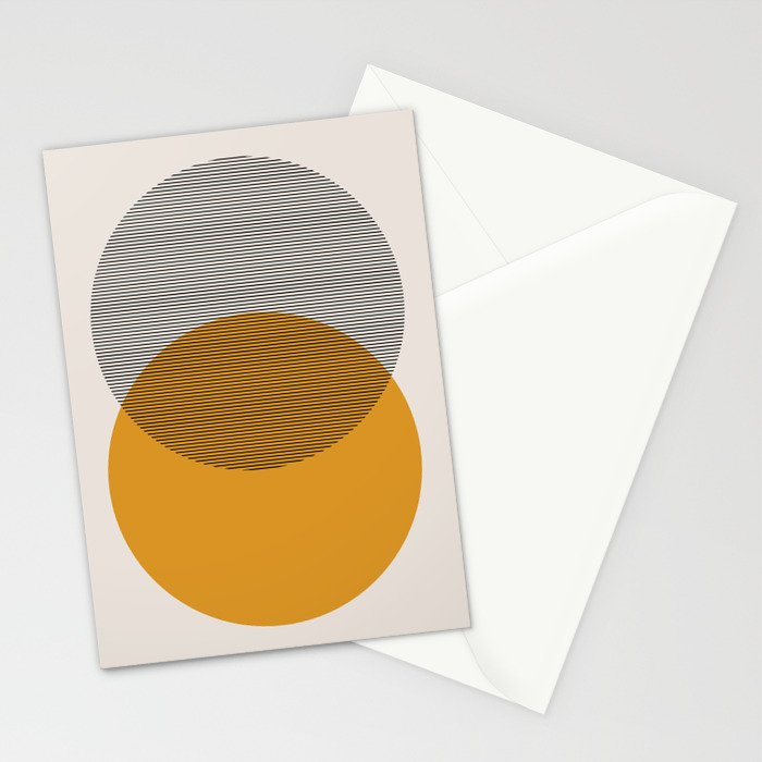 Mid Century Modern Shapes and Lines in Yellow Stationery Card Gallery Image 2