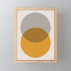 Mid Century Modern Shapes and Lines in Yellow Mini Art Print Gallery Image 1