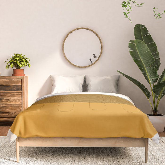 Mid Century Modern Shapes and Lines in Yellow Comforter Gallery Image 3