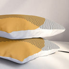 Mid Century Modern Shapes and Lines in Yellow Pillow Sham Gallery Image 3