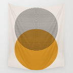 Mid Century Modern Shapes and Lines in Yellow Wall Tapestry Gallery Image 4