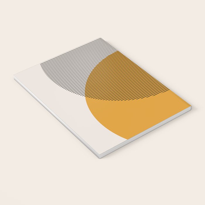 Mid Century Modern Shapes and Lines in Yellow Notebook Gallery Image 3