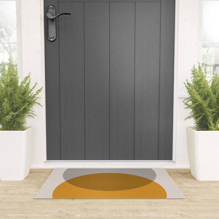Mid Century Modern Shapes and Lines in Yellow Welcome Mat Gallery Image 3