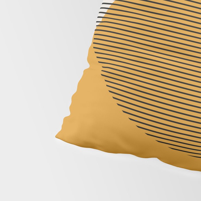 Mid Century Modern Shapes and Lines in Yellow Pillow Sham Gallery Image 4