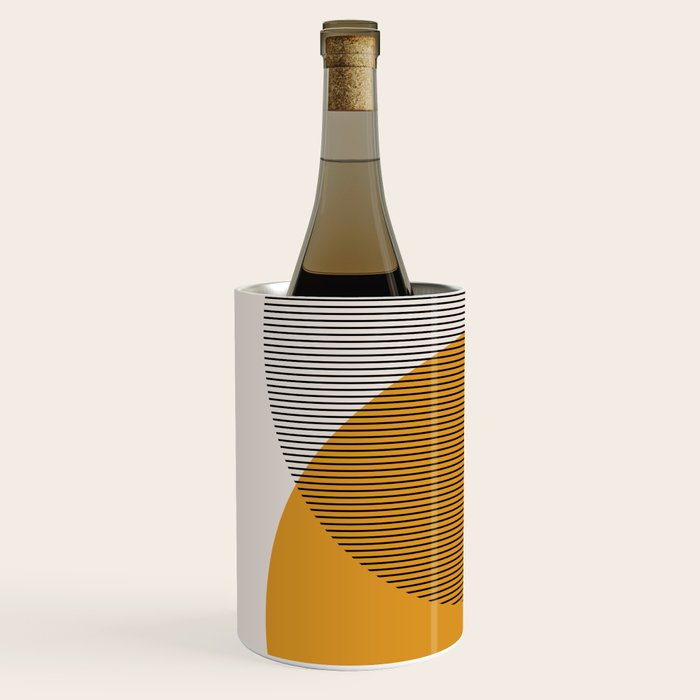 Mid Century Modern Shapes and Lines in Yellow Wine Chiller Gallery Image 2