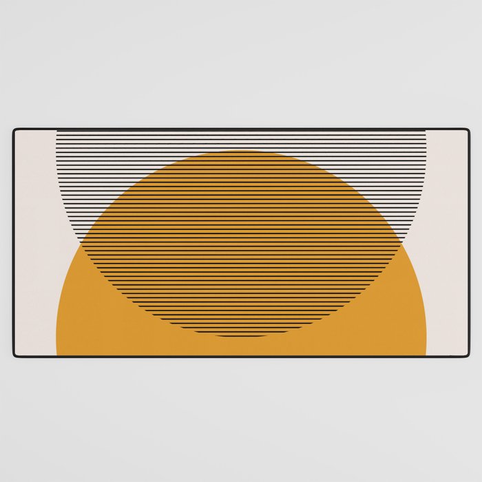 Mid Century Modern Shapes and Lines in Yellow Desk Mat Gallery Image 3