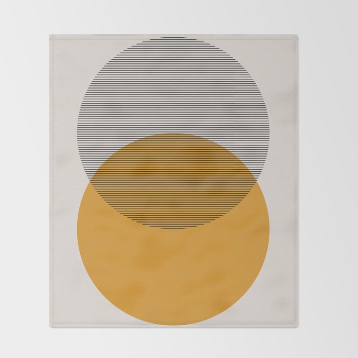 Mid Century Modern Shapes and Lines in Yellow Throw Blanket Gallery Image 2